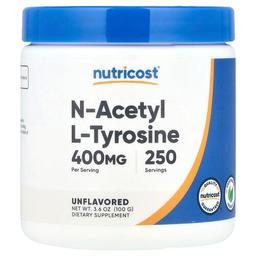 뉴트리코스트 Nutricost, N-아세틸 L-티로신, 무맛, 100g(3.6oz)