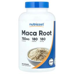 뉴트리코스트 Nutricost, 마카 뿌리, 750mg, 캡슐 180정