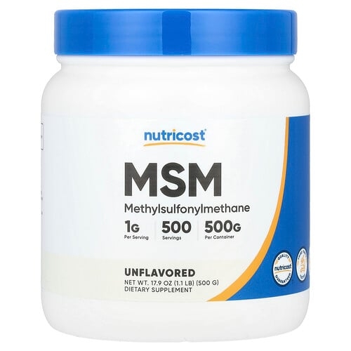 뉴트리코스트 Nutricost, MSM, 무맛, 500g(17.9oz) 상세 이미지