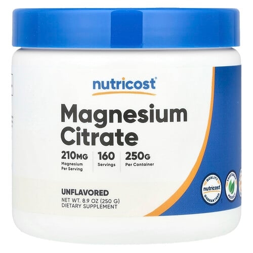 뉴트리코스트 Nutricost, 마그네슘시트레이트, 무맛, 250g(8.9oz) 상세 이미지