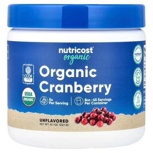 뉴트리코스트 Nutricost, 유기농 크랜베리, 무맛, 227g(8.1oz) 상세 이미지