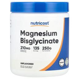 뉴트리코스트 Nutricost, 마그네슘 비스글리시네이트, 무맛, 250g(8.9oz)
