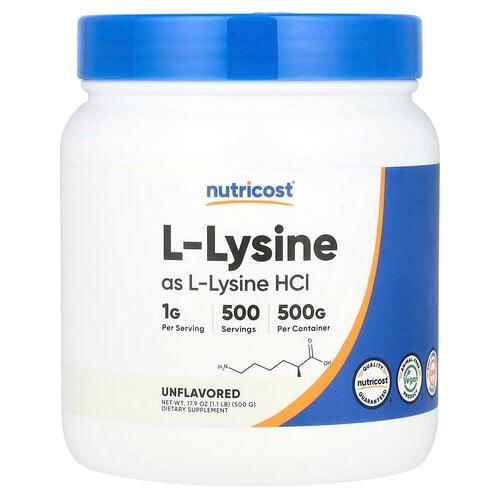 뉴트리코스트 Nutricost, l-라이신, 무맛, 500g(17.9oz) 상품 이미지
