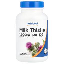 뉴트리코스트 Nutricost, 밀크시슬, 1,000mg, 캡슐 120정