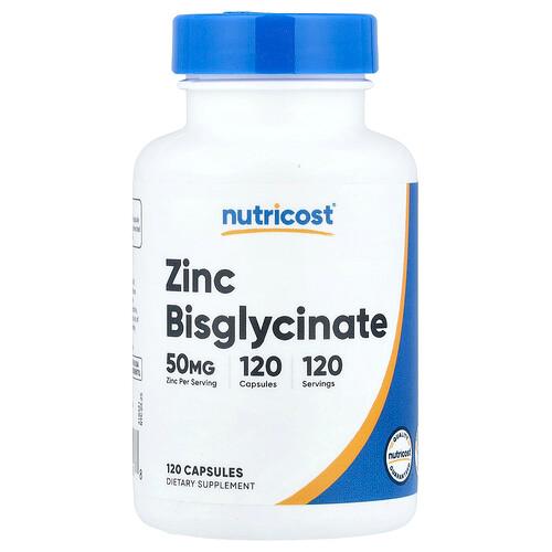 뉴트리코스트 Nutricost, 아연 비스글리시네이트, 50mg, 캡슐 120정 상품 이미지