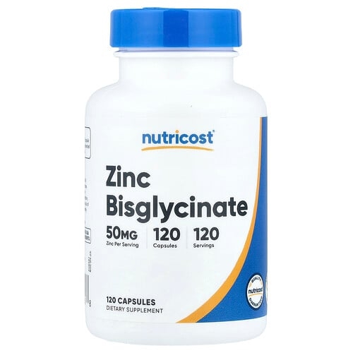 뉴트리코스트 Nutricost, 아연 비스글리시네이트, 50mg, 캡슐 120정 상세 이미지