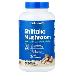 뉴트리코스트 Nutricost, 표고버섯, 캡슐 180정(캡슐 1정당 500mg)