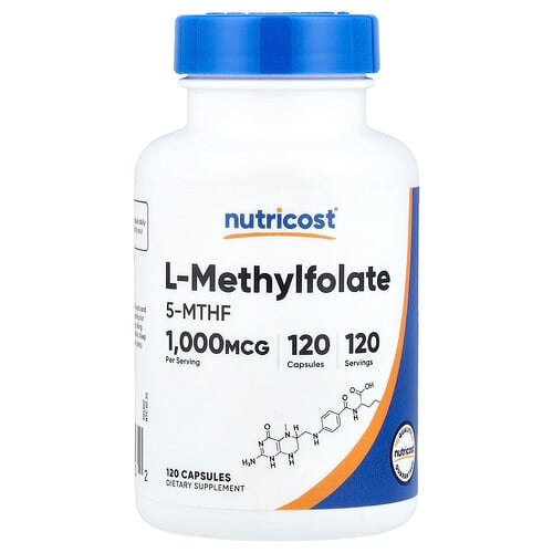 뉴트리코스트 Nutricost, l-메틸엽산, 1,000mcg, 캡슐 120정 상세 이미지