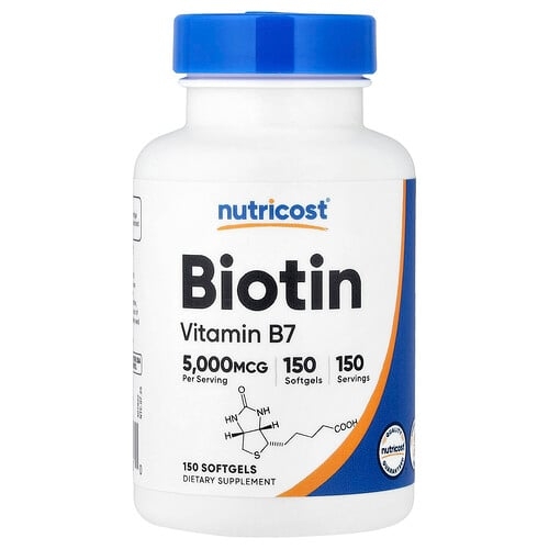 뉴트리코스트 Nutricost, 비오틴, 5,000mcg, 소프트젤 150정 상세 이미지