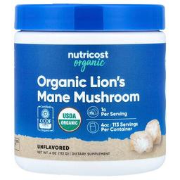 뉴트리코스트 Nutricost, 유기농 노루궁뎅이버섯, 무맛, 113g(4oz)