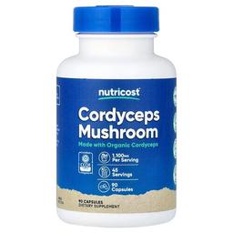 뉴트리코스트 Nutricost, 동충하초 버섯, 캡슐 90정(캡슐 1정당 550mg)