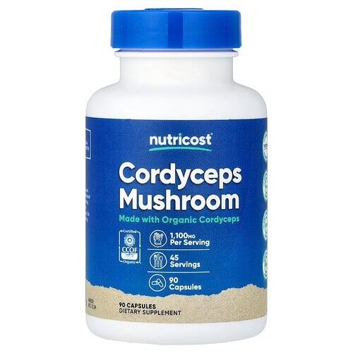 뉴트리코스트 Nutricost, 동충하초 버섯, 캡슐 90정(캡슐 1정당 550mg) 상세 이미지