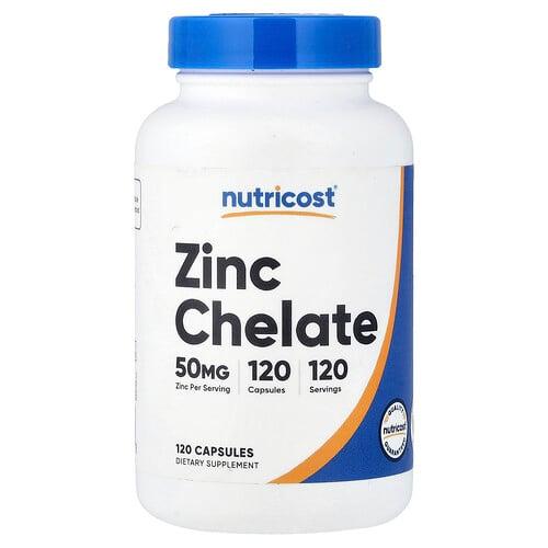 뉴트리코스트 Nutricost, 아연 킬레이트, 50mg, 캡슐 120정 상품 이미지