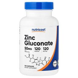 뉴트리코스트 Nutricost, 글루콘산아연, 50mg, 캡슐 120정
