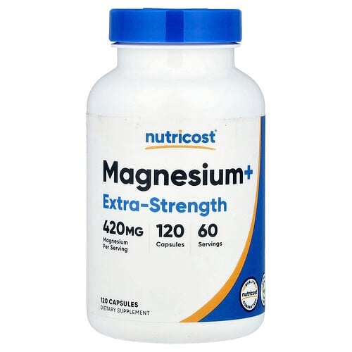 뉴트리코스트 Nutricost, 마그네슘+, 엑스트라-스트렝스, 캡슐 120정(캡슐 1정당 210mg) 상세 이미지