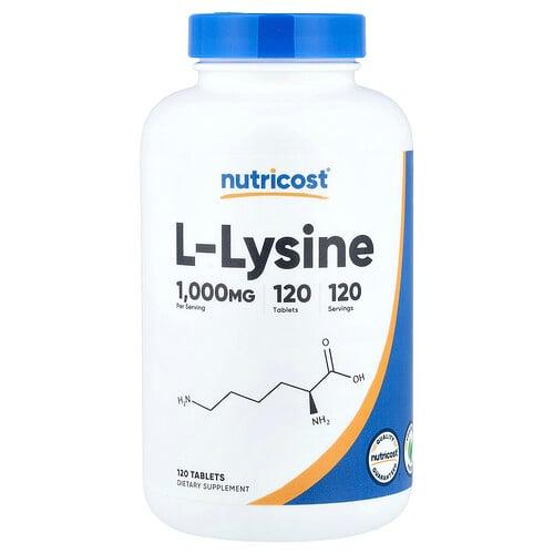 뉴트리코스트 Nutricost, l-라이신, 1,000mg, 120정 상품 이미지
