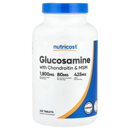 뉴트리코스트 Nutricost, 콘드로이틴 및 MSM 함유 글루코사민, 240정 상세 이미지