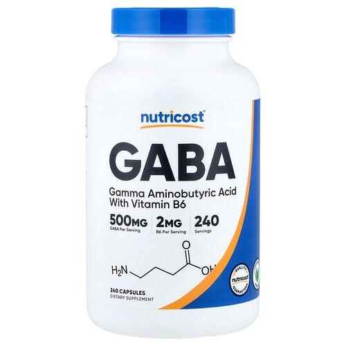 뉴트리코스트 Nutricost, 비타민B6 함유 GABA, 캡슐 240정 상품 이미지