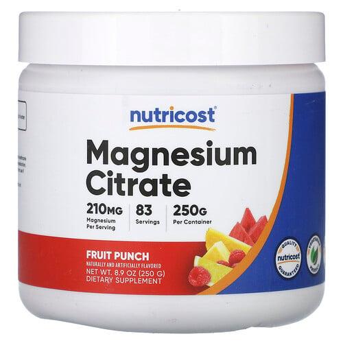 뉴트리코스트 Nutricost, 마그네슘시트레이트, 과일 펀치, 250g(8.9oz) 상품 이미지