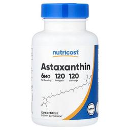 뉴트리코스트 Nutricost, 아스타잔틴, 6mg, 소프트젤 120정