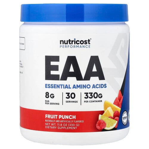 뉴트리코스트 Nutricost, 퍼포먼스, EAA, 과일 펀치, 330g(11.8oz) 상세 이미지
