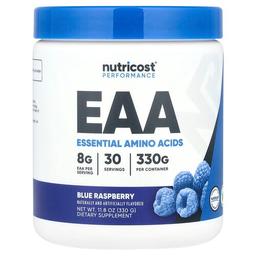뉴트리코스트 Nutricost, 필수 아미노산, 분말, 블루 라즈베리, 330g(11.8oz)