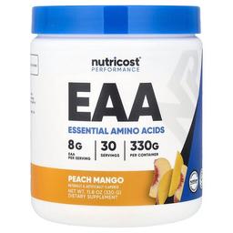 뉴트리코스트 Nutricost, 운동 능력, EAA 분말, 복숭아 망고, 330g(11.8oz)