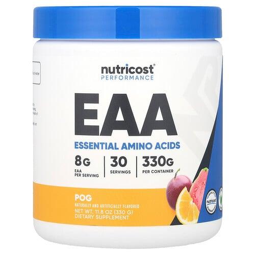 뉴트리코스트 Nutricost, 퍼포먼스, EAA 분말, 패션프루트, 오렌지 및 구아바, 330g(11.8oz) 상품 이미지