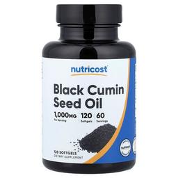 뉴트리코스트 Nutricost, 블랙 커민 씨오일, 소프트젤 120정(소프트젤 1정당 500mg)