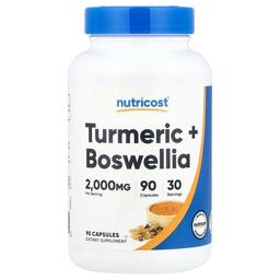 뉴트리코스트 Nutricost, 강황 + 보스웰리아, 캡슐 90정