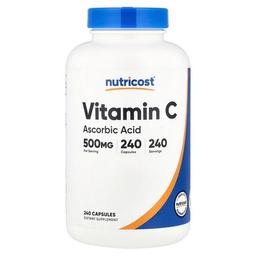 뉴트리코스트 Nutricost, 비타민C, 500mg, 캡슐 240정