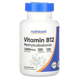 뉴트리코스트 Nutricost, 비타민B12, 1,000mcg, 캡슐 120정