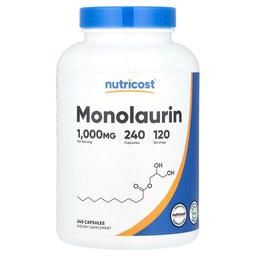 뉴트리코스트 Nutricost, 모노라우린, 캡슐 240정(캡슐 1정당 500mg)