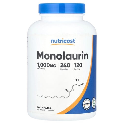 뉴트리코스트 Nutricost, 모노라우린, 캡슐 240정(캡슐 1정당 500mg) 상세 이미지
