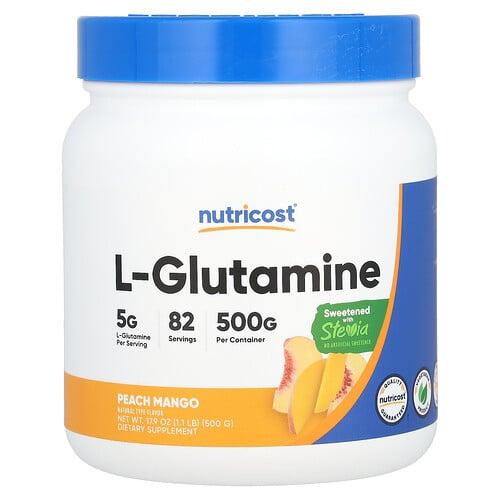 뉴트리코스트 Nutricost, L-글루타민, 복숭아 망고, 500g(17.9fl oz) 상품 이미지
