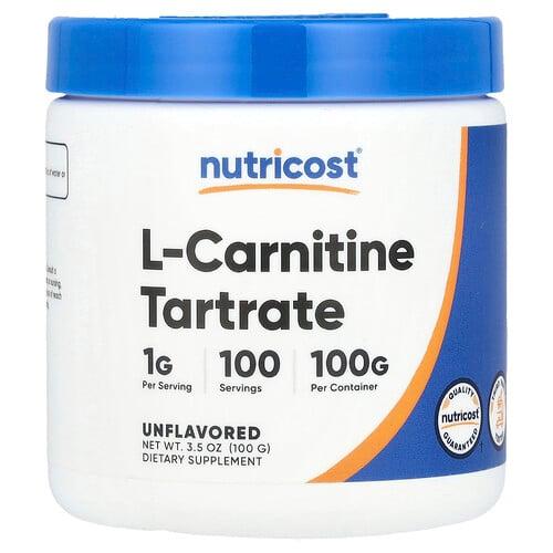 뉴트리코스트 Nutricost, l-카르니틴 타르타르산염, 무맛, 100g(3.5oz) 상품 이미지