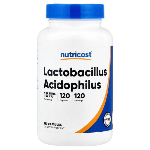 뉴트리코스트 Nutricost, 락토바실러스 애시도필러스, 50mg(100억 CFU), 캡슐 120정 상세 이미지