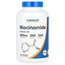 뉴트리코스트 Nutricost, 나이아신아마이드, 500mg, 캡슐 240정
