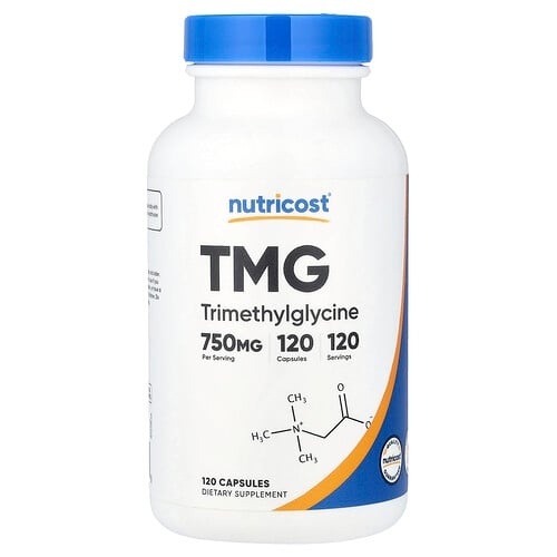 뉴트리코스트 Nutricost, TMG(트라이메틸글리신), 750mg, 캡슐 120정 상세 이미지