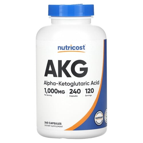 뉴트리코스트 Nutricost, AKG(알파-케토글루타르산), 캡슐 240정(캡슐 1정당 500mg) 상세 이미지