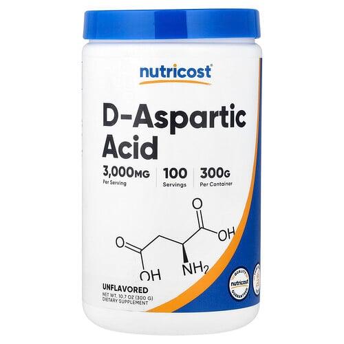 뉴트리코스트 Nutricost, D-아스파르트산, 무맛, 300g(10.6oz) 상품 이미지
