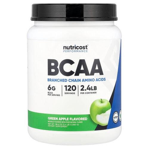 뉴트리코스트 Nutricost, 운동 능력, BCAA, 그린 애플, 1,080g(2.4lb) 상품 이미지