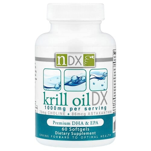 내추럴 다이나믹스 (NDX) Natural Dynamix (NDX), 크릴 오일 dx, 프리미엄 DHA 및 EPA, 소프트젤 60정 상세 이미지