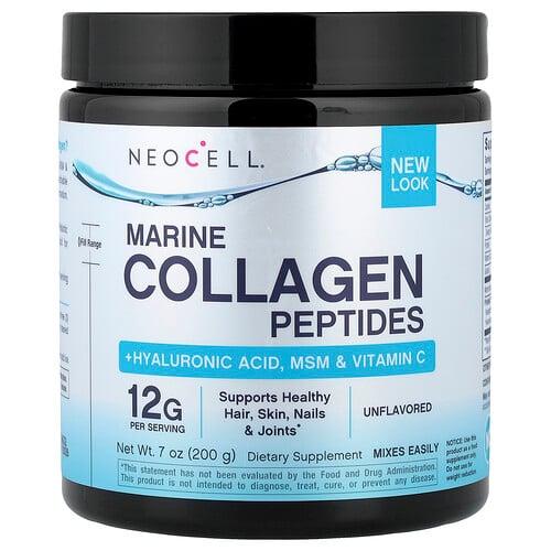 네오셀 NeoCell, 마린 콜라겐 펩타이드, 히알루론산, MSM, 비타민C, 무맛, 200g(7oz) 상품 이미지
