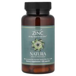 Natura Health Products, Naturized® 아연, 25mg, 캡슐 60정