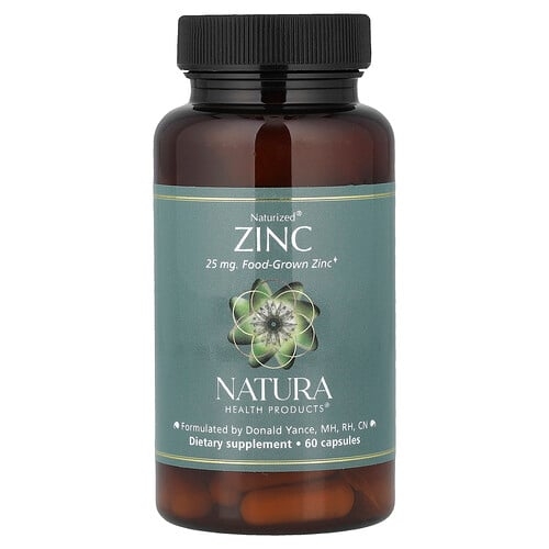 Natura Health Products, Naturized® 아연, 25mg, 캡슐 60정 상세 이미지