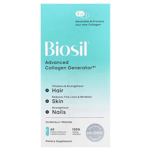 바이오실 Biosil, Advanced Collagen Generator®, 액상 캡슐 60정 상세 이미지