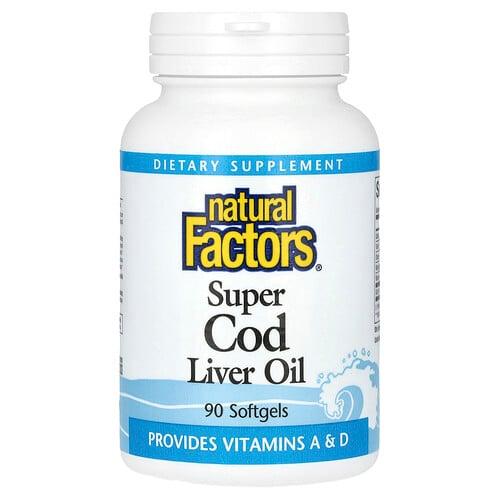 네츄럴 펙터스 Natural Factors, 슈퍼 대구 간유, 소프트젤 90정 상품 이미지