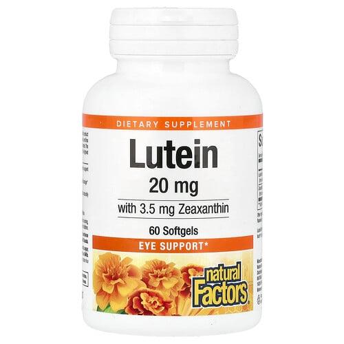 네츄럴 펙터스 Natural Factors, 루테인, 20mg, 소프트젤 60정 상품 이미지