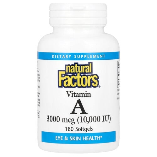 네츄럴 펙터스 Natural Factors, 비타민A, 3,000mcg(10,000IU), 소프트젤 180정 상세 이미지